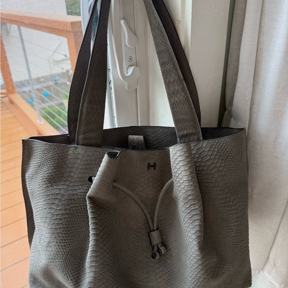 Halston Heritage Textured Taupe Tote
